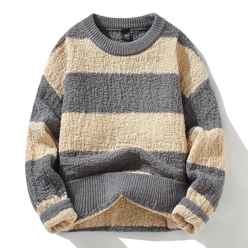 Men's Striped Chunky Knit Jumper | Shane_1