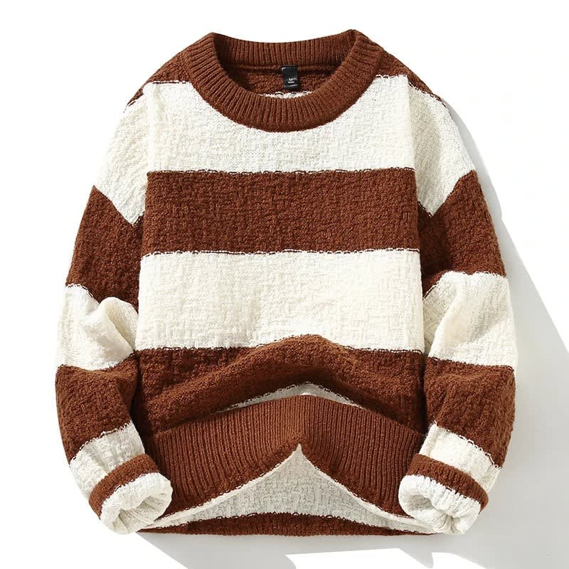 Men's Striped Chunky Knit Jumper | Shane_2