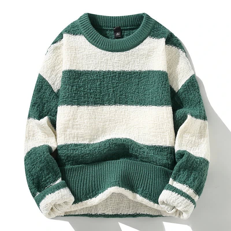 Men's Striped Chunky Knit Jumper | Shane_3