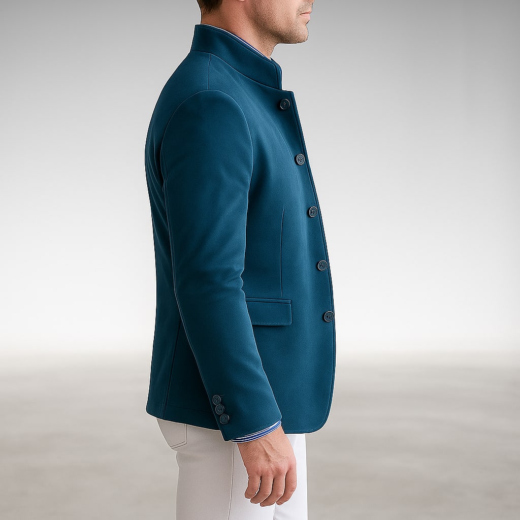 Men's Mandarin Collar Button Front Jacket | Louie_7