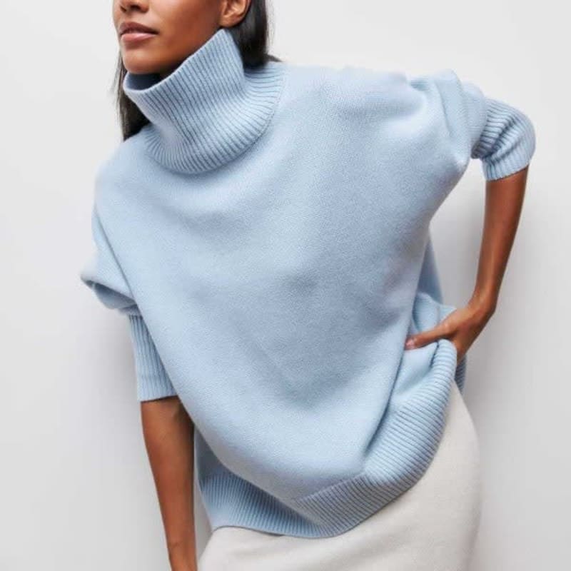 Women's Short Sleeve Turtleneck Jumper | Joan_1