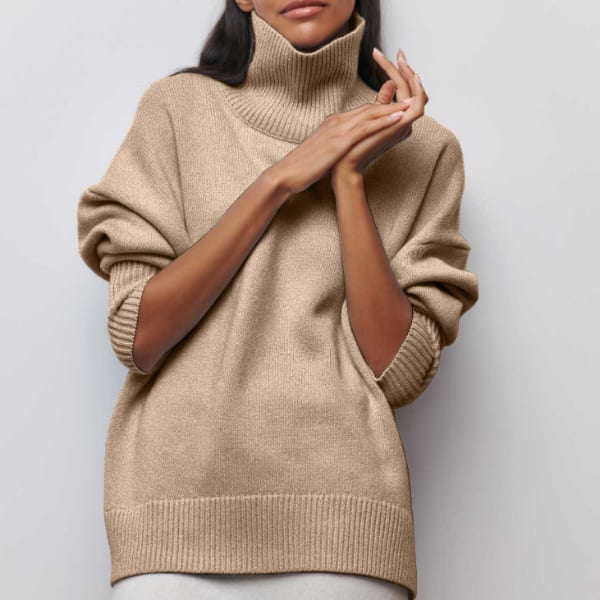 Women's Short Sleeve Turtleneck Jumper | Joan_3