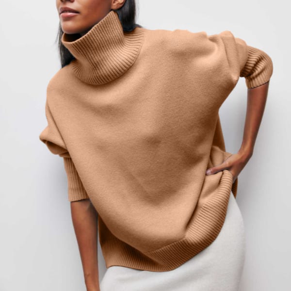Women's Short Sleeve Turtleneck Jumper | Joan_5