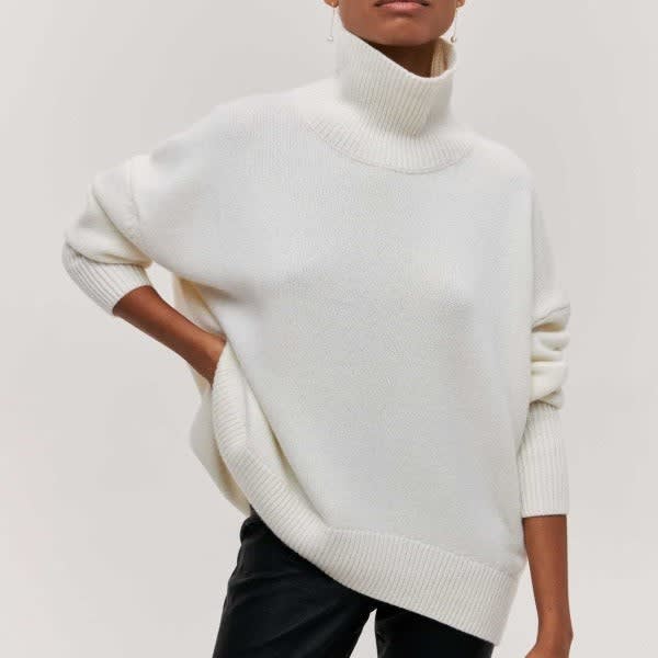 Women's Short Sleeve Turtleneck Jumper | Joan_8