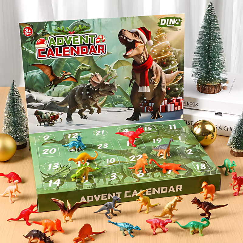 Dinosaur Advent Calendar 2026 with 24 Realistic Dino Figures Christmas Countdown for Kids_2