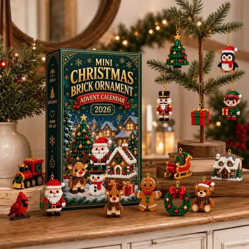 Brick Ornament Advent Calendar 2026 with 24 Buildable Christmas Ornaments Christmas Countdown_1