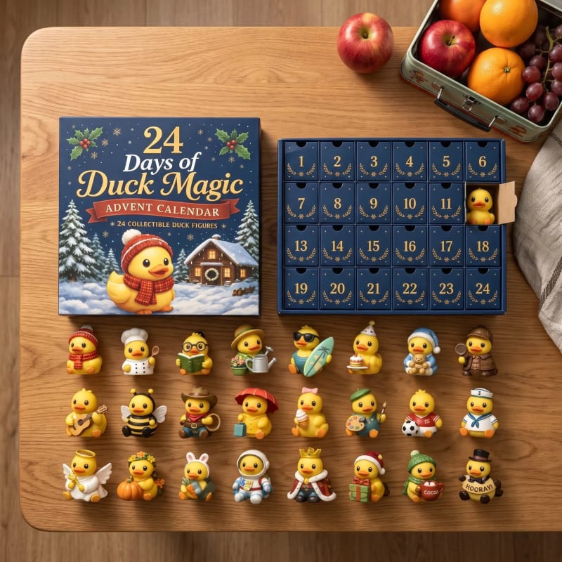 Non Chocolate Duck Advent Calendar 2026 with 24 Numbered Drawers Christmas Countdown for Kids_1
