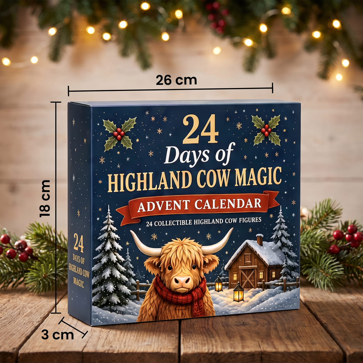 Highland Cow Advent Calendar 2026 with 24 Collectible Mini Figurines Christmas Countdown for Kids_2