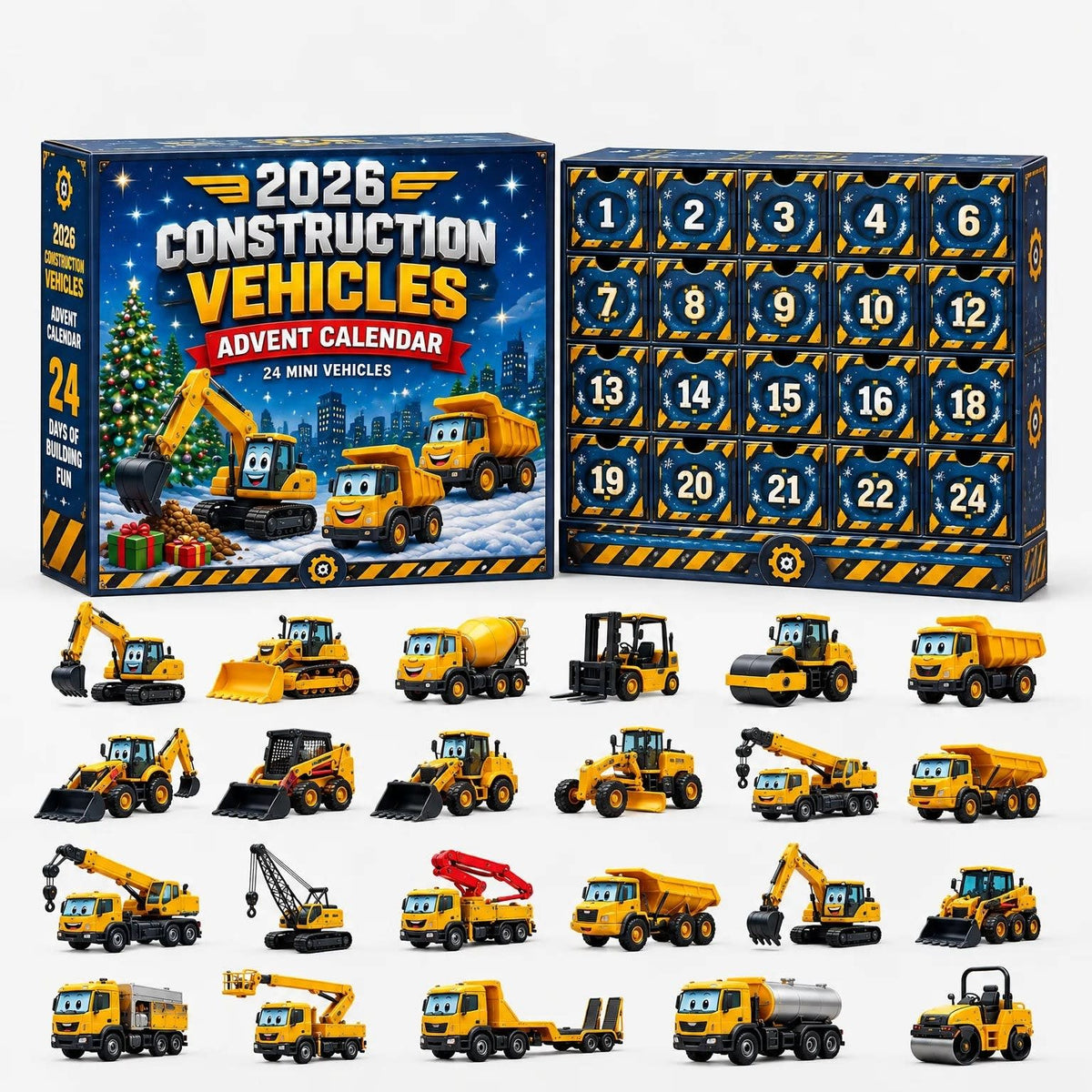 Car Advent Calendar 2026 with 24 Diecast Model Vehicles Christmas Countdown Gift for Car Lovers_11