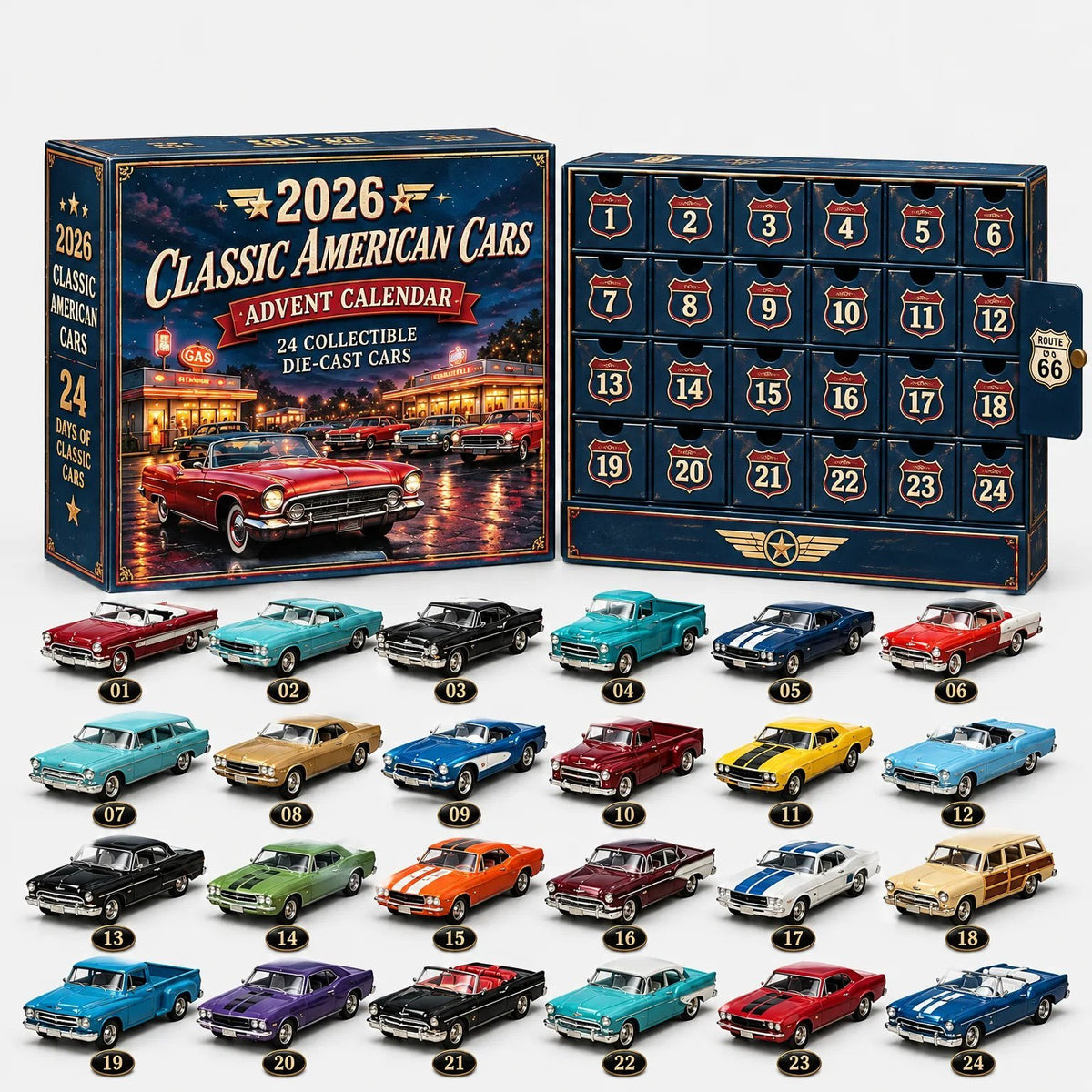 Car Advent Calendar 2026 with 24 Diecast Model Vehicles Christmas Countdown Gift for Car Lovers_9