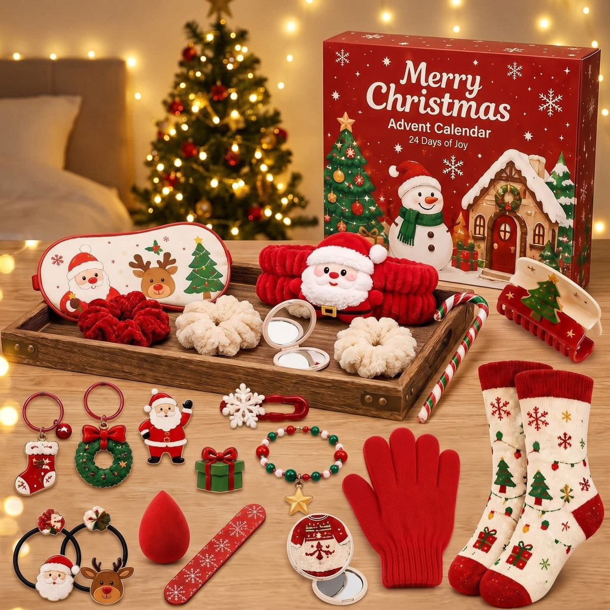 Hair Accessories Advent Calendar 2026 with 24 Spa and Winter Gifts Christmas Countdown Gift for Her_4