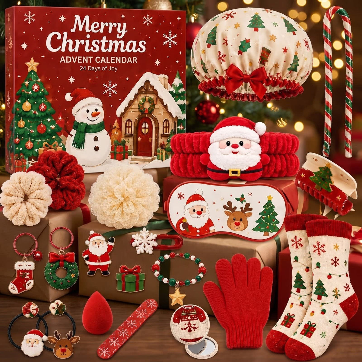 Hair Accessories Advent Calendar 2026 with 24 Spa and Winter Gifts Christmas Countdown Gift for Her_5