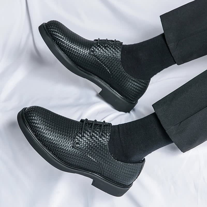 Men's Woven Leather Derby Shoes | Hartley_6
