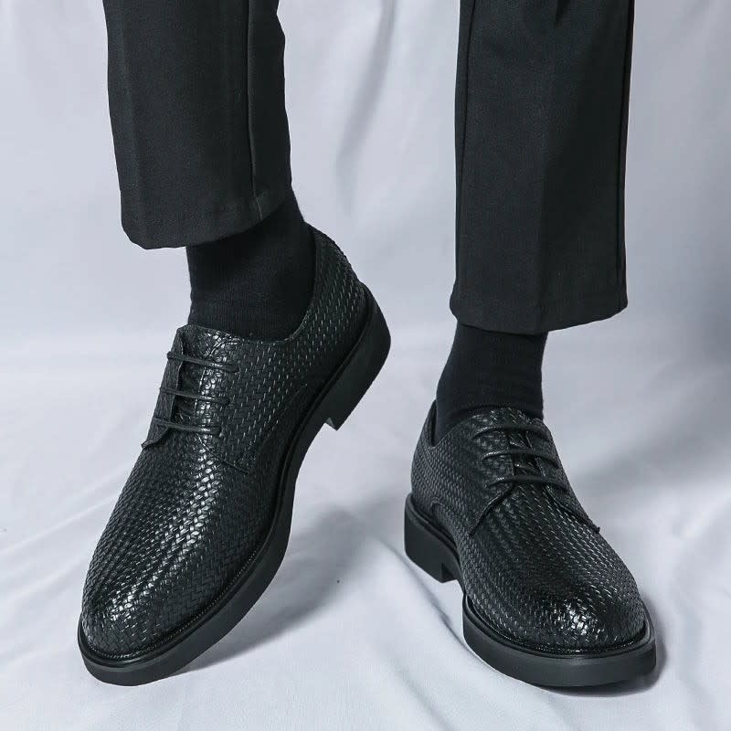 Men's Woven Leather Derby Shoes | Hartley_7