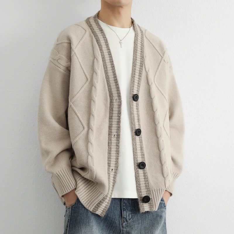 Men's Oversized Cable Knit Cardigan | Seb_1