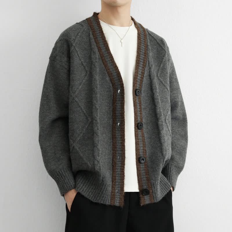 Men's Oversized Cable Knit Cardigan | Seb_3