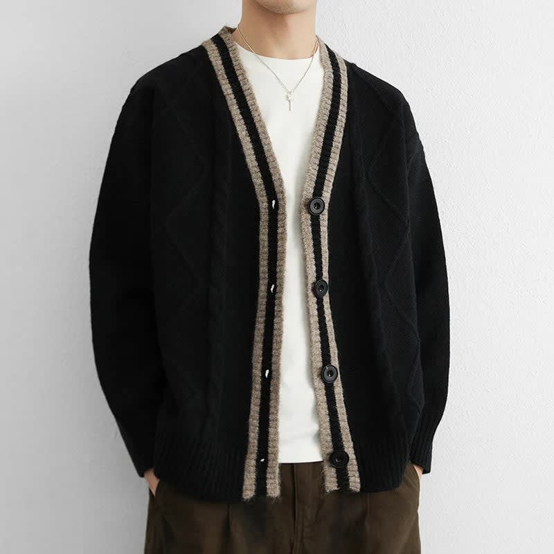Men's Oversized Cable Knit Cardigan | Seb_4