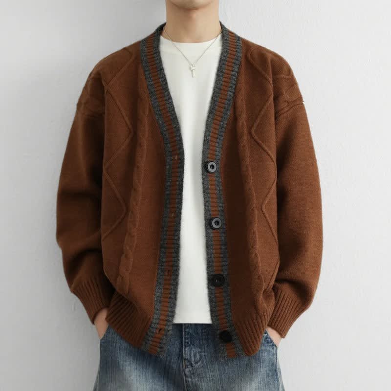 Men's Oversized Cable Knit Cardigan | Seb_6