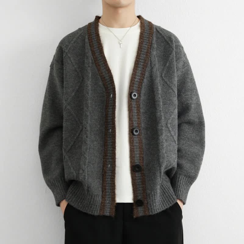 Men's Oversized Cable Knit Cardigan | Seb_7