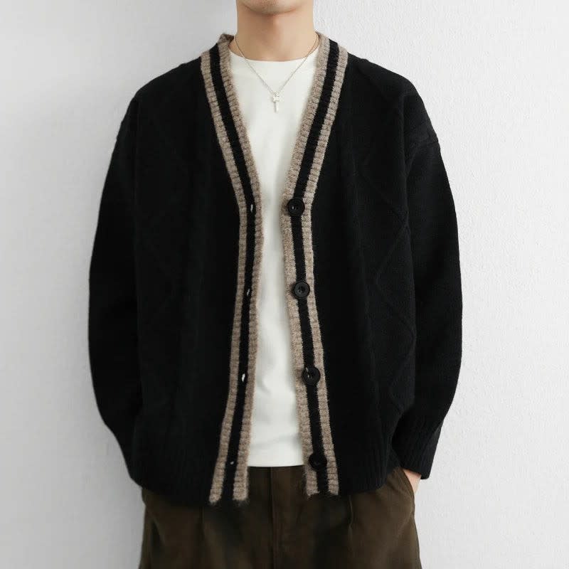 Men's Oversized Cable Knit Cardigan | Seb_8