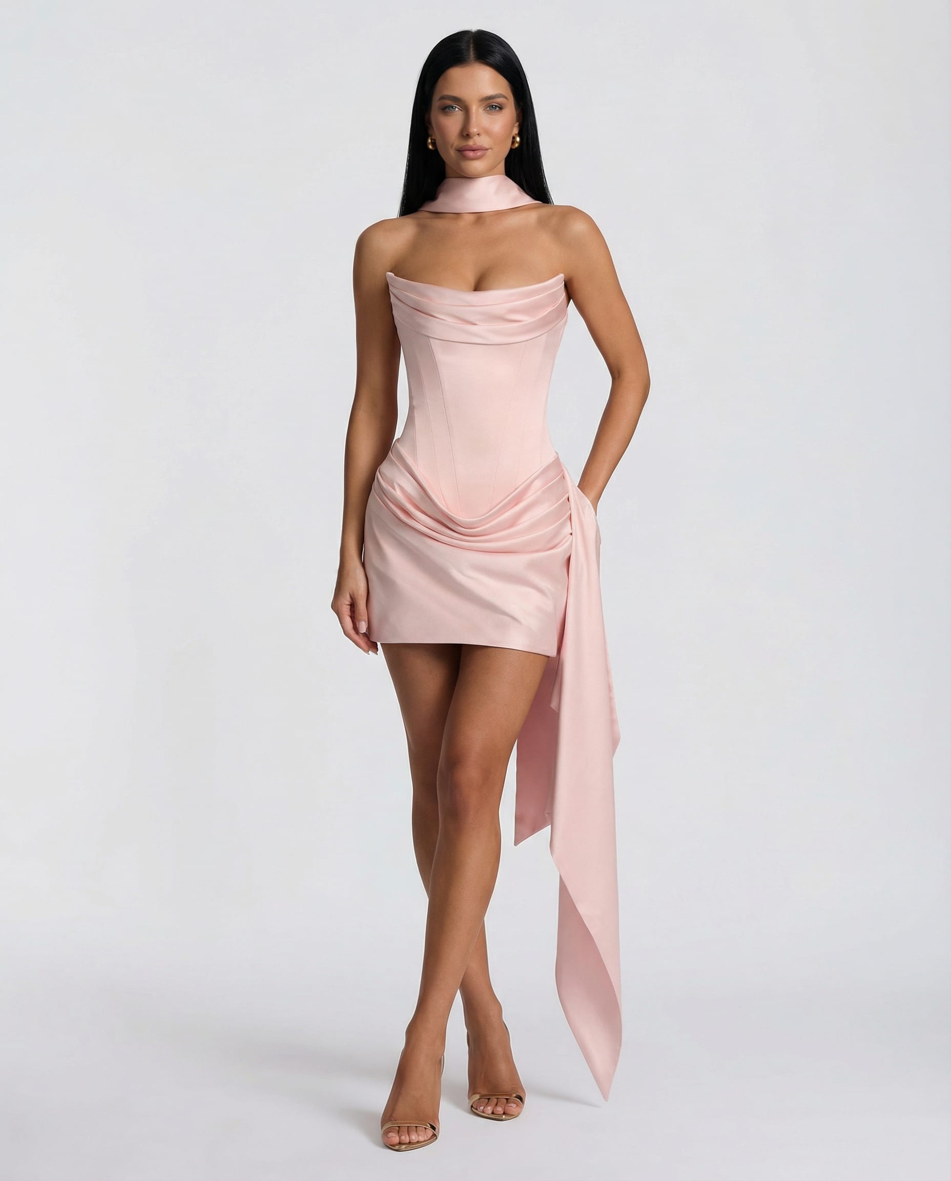 Women's Satin Corset Dress | Jacquetta_12
