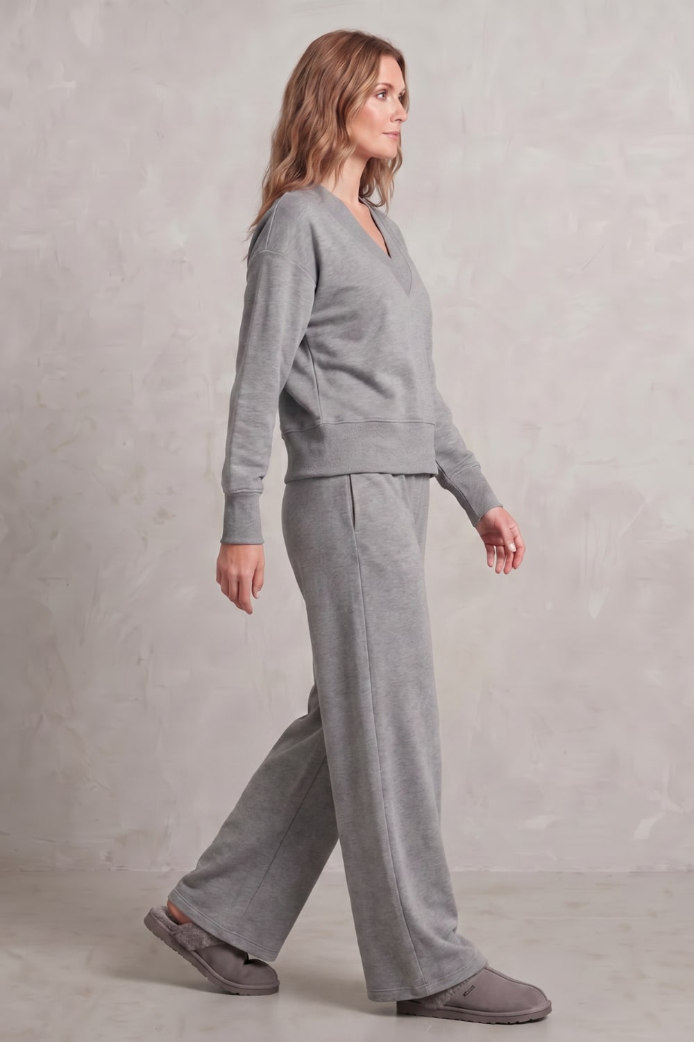 Women's Fleece Wide Leg Lounge Set | Faith_3