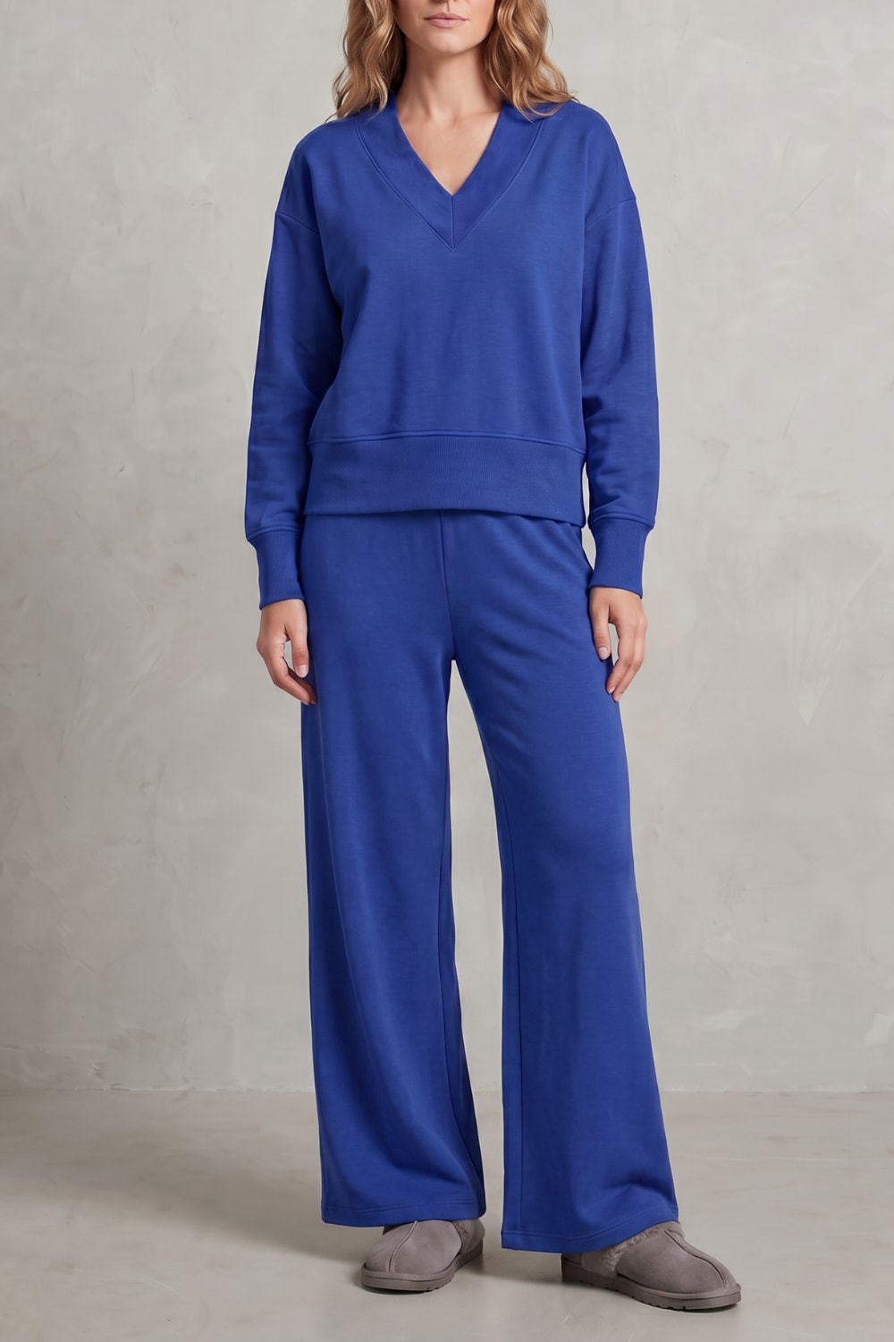 Women's Fleece Wide Leg Lounge Set | Faith_5