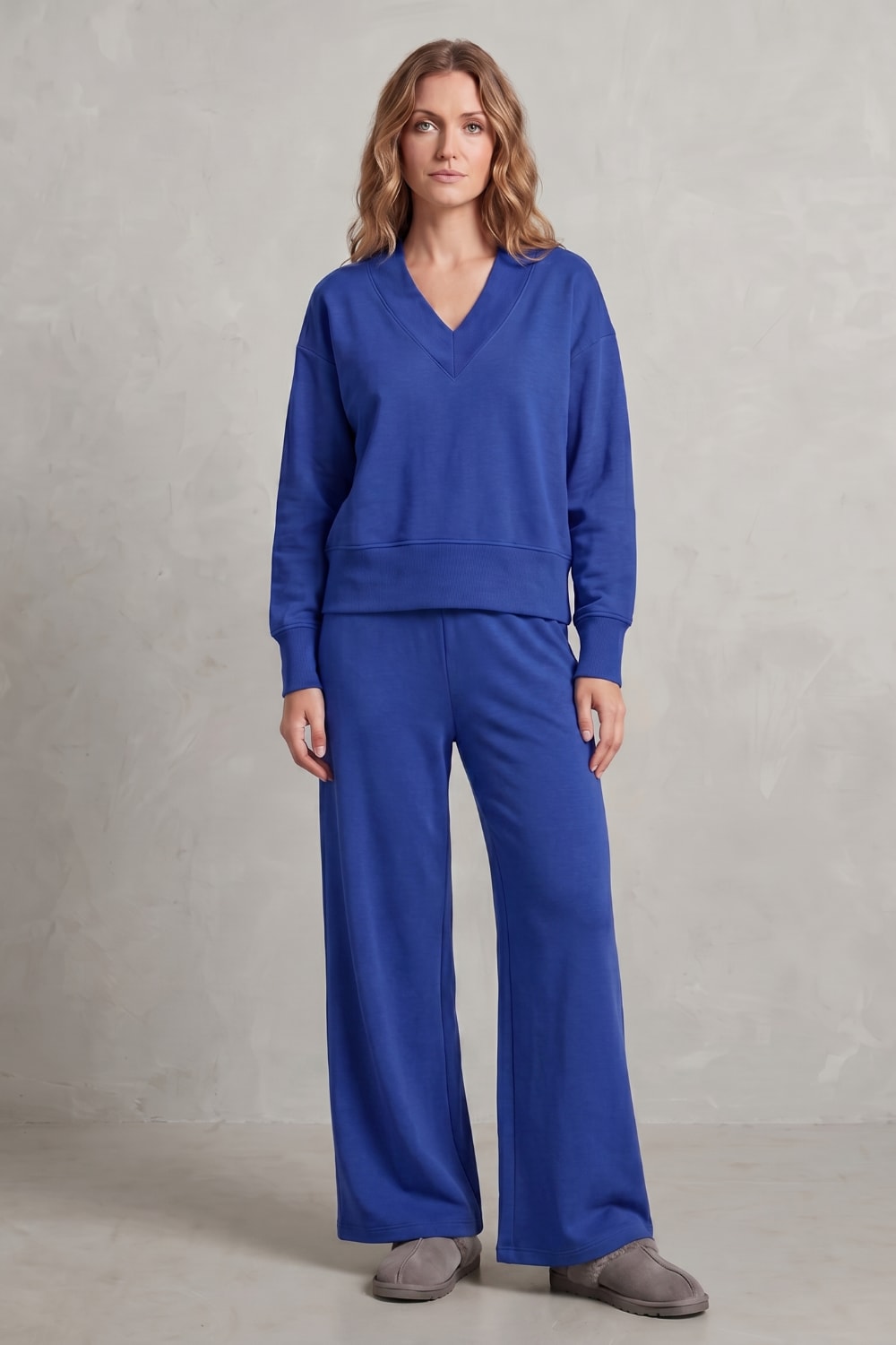 Women's Fleece Wide Leg Lounge Set | Faith_6