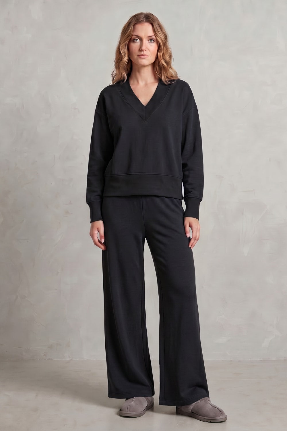 Women's Fleece Wide Leg Lounge Set | Faith_8