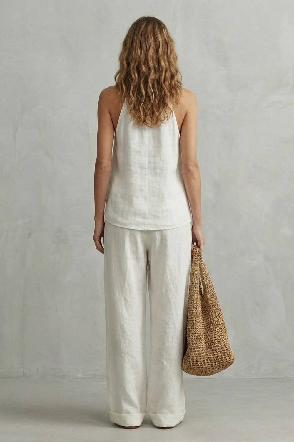 Women's Cotton Wide Leg Trouser Set | Fleur_4