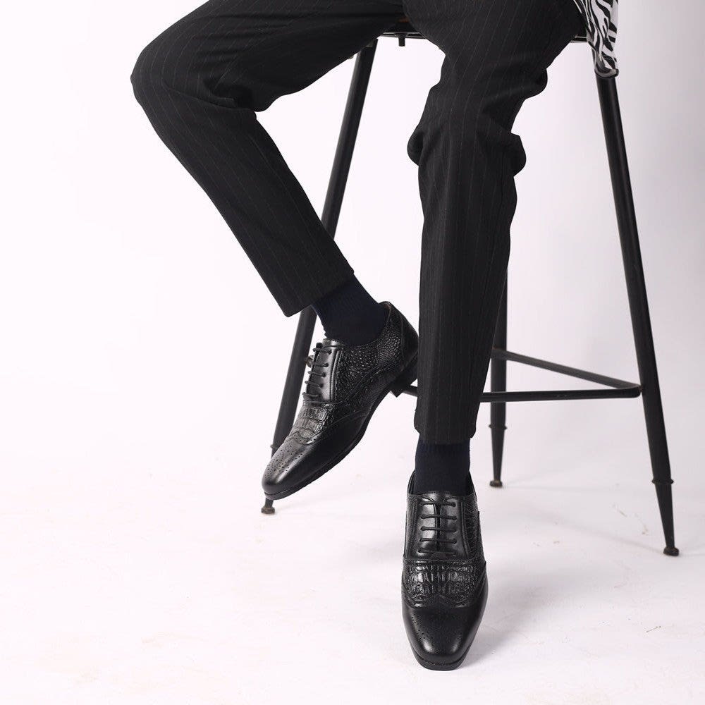 Men's Croc Effect Leather Shoes | Quintin_10