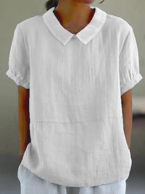 Women's Cotton Short Sleeve Blouse | Olwyn_2