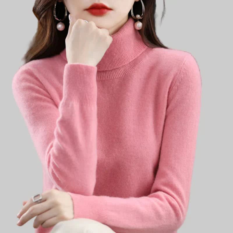 Women's Cashmere High Neck Jumper | Elenid_1