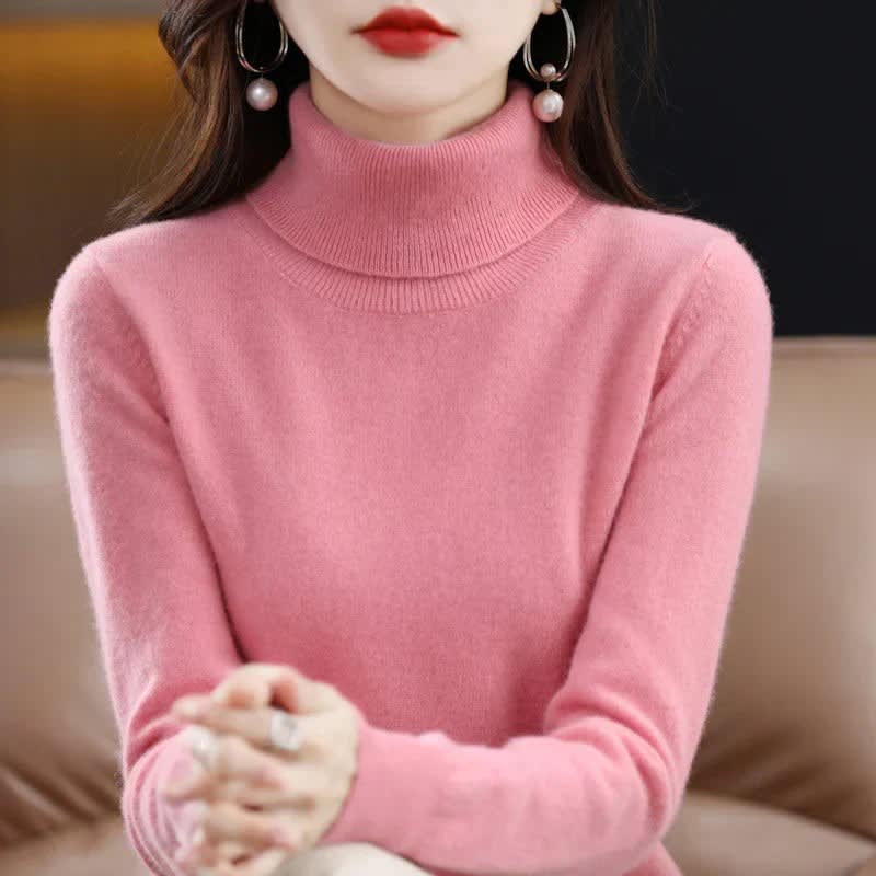 Women's Cashmere High Neck Jumper | Elenid_11