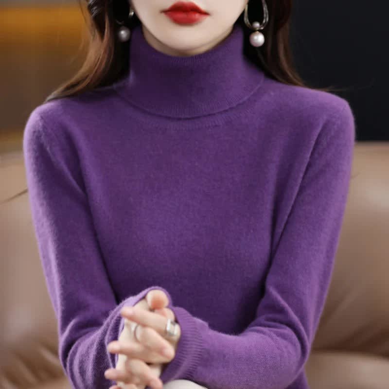Women's Cashmere High Neck Jumper | Elenid_15