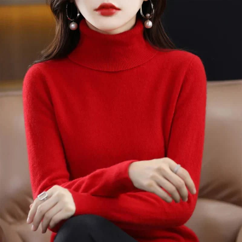 Women's Cashmere High Neck Jumper | Elenid_17