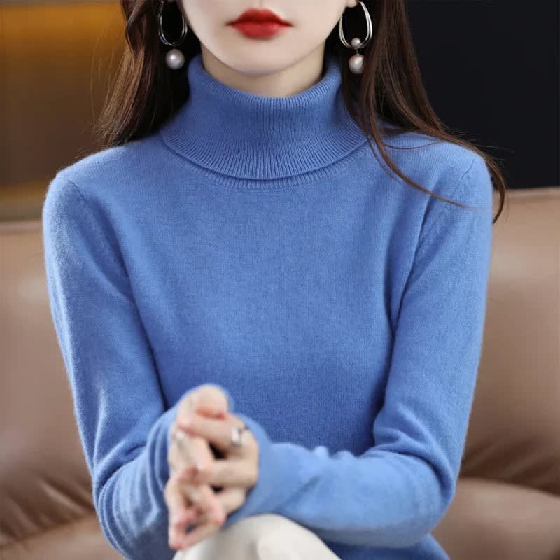 Women's Cashmere High Neck Jumper | Elenid_3