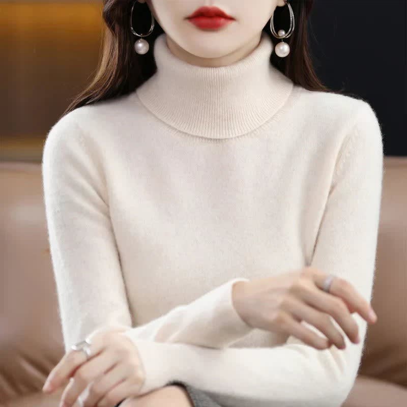 Women's Cashmere High Neck Jumper | Elenid_4