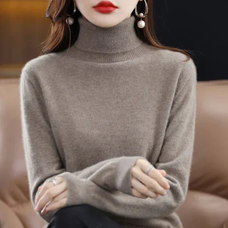 Women's Cashmere High Neck Jumper | Elenid_6