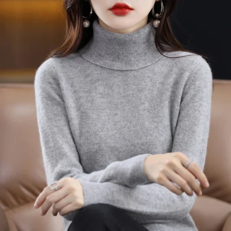 Women's Cashmere High Neck Jumper | Elenid_7