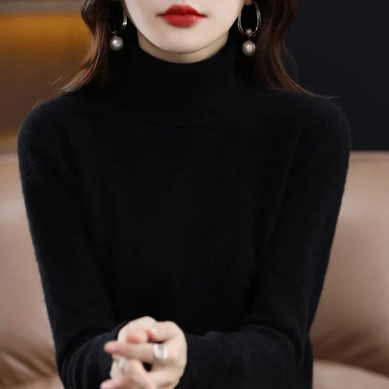 Women's Cashmere High Neck Jumper | Elenid_9