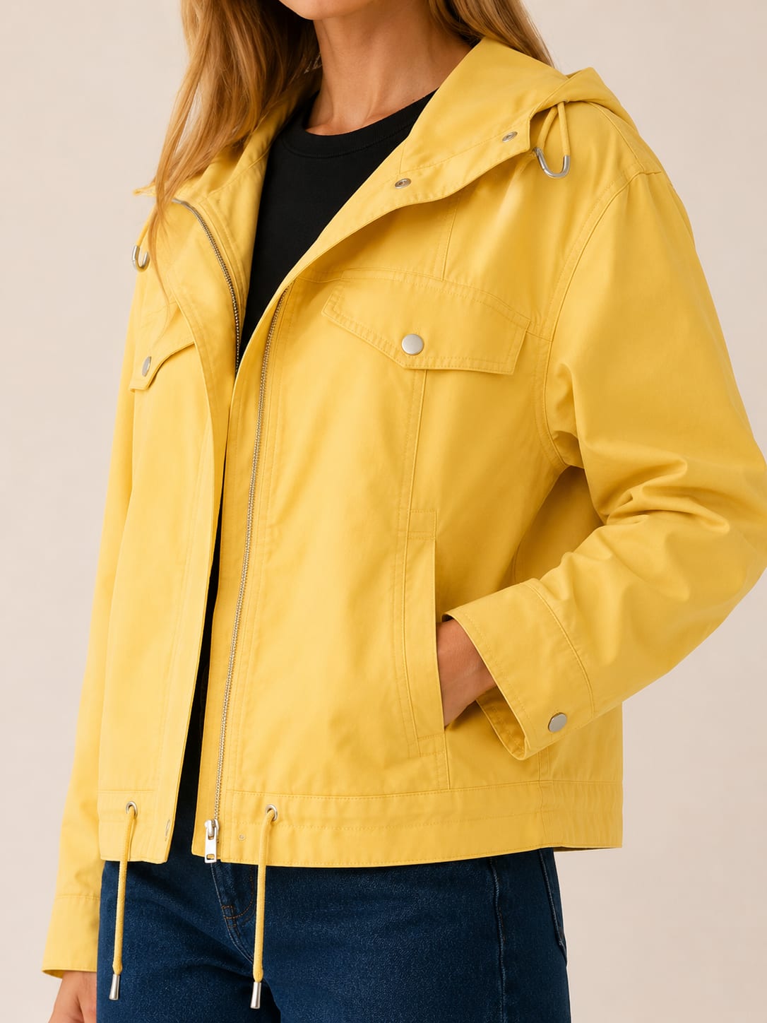 Women's Moto Biker Jacket with Drawstring Hem | Allison Matthews_4