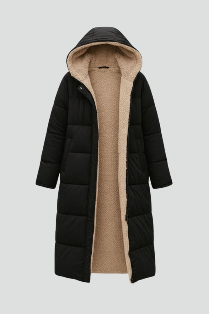 Women's Hooded Longline Puffer Coat | Celia_2
