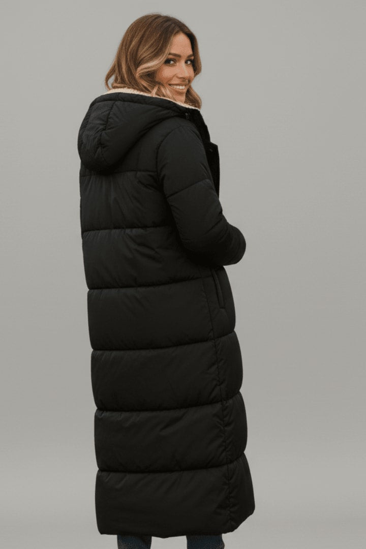 Women's Hooded Longline Puffer Coat | Celia_4