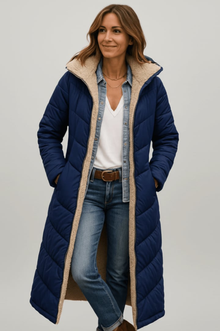 Women's Hooded Longline Puffer Coat | Celia_5