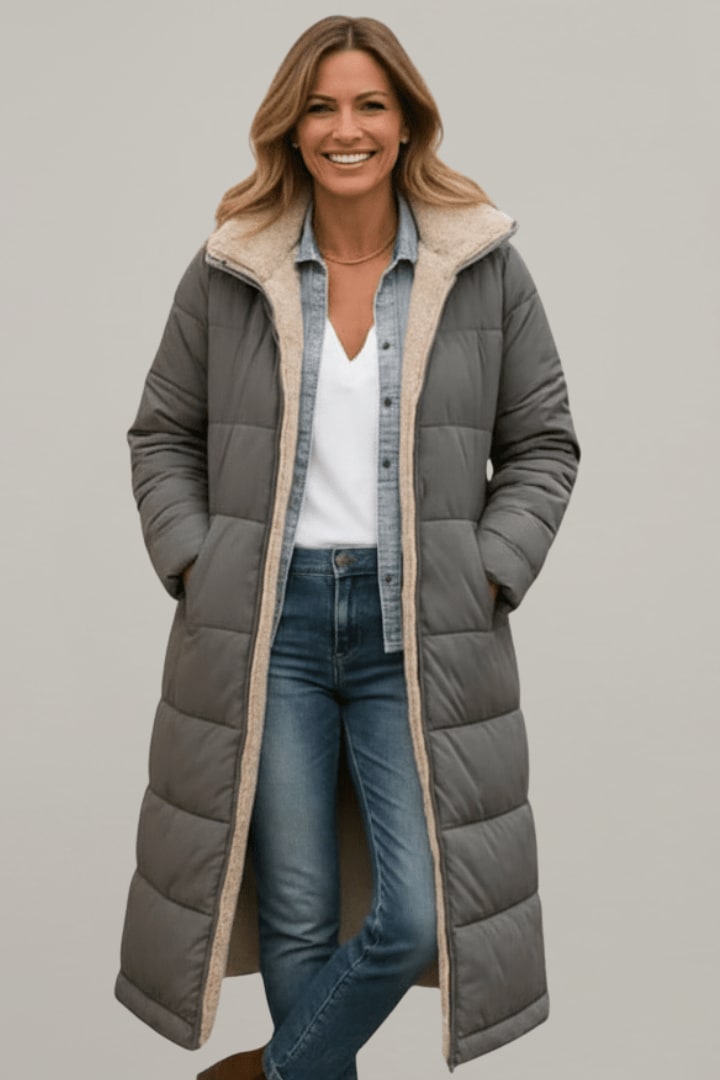 Women's Hooded Longline Puffer Coat | Celia_6