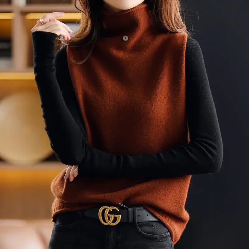 Women's Sleeveless High Neck Jumper | Immy_2