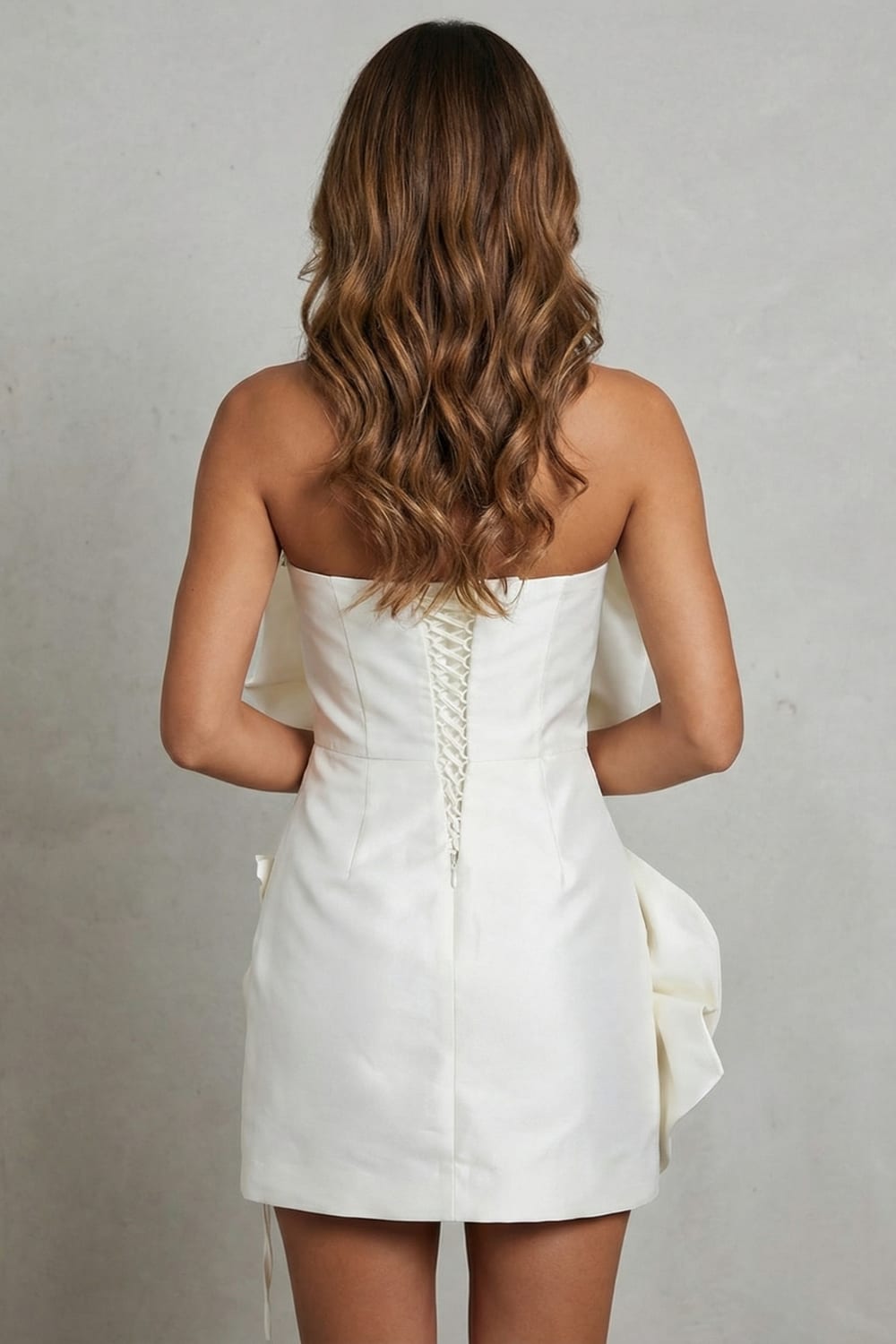 Women's Rosette Satin Mini Dress | Harriett_4