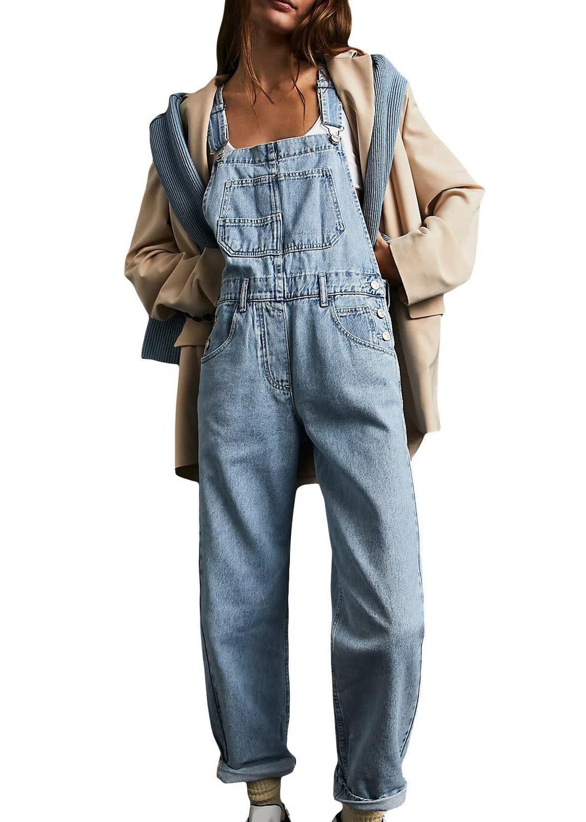 Women's Denim Straight Leg Dungarees | Wendy_2