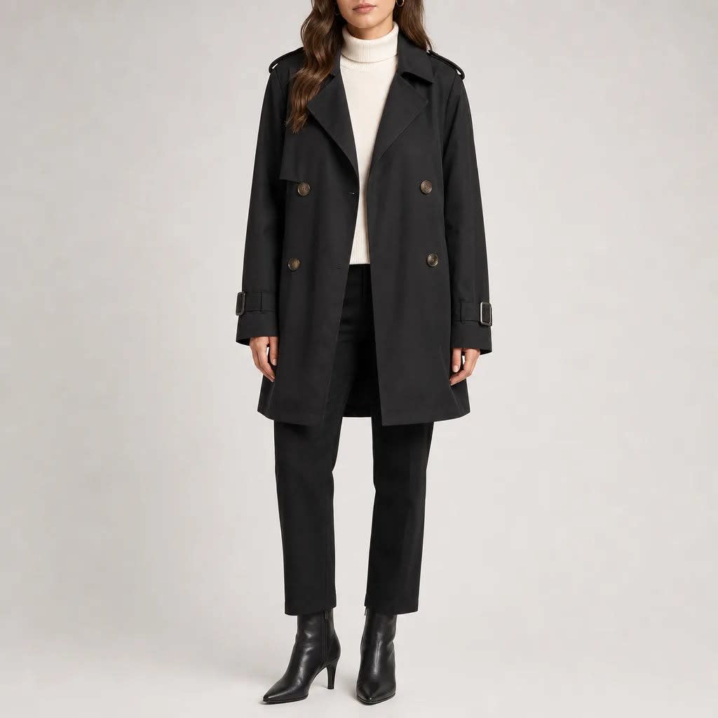 Women's Relaxed Fit Double Breasted Trench Coat | Amara_3